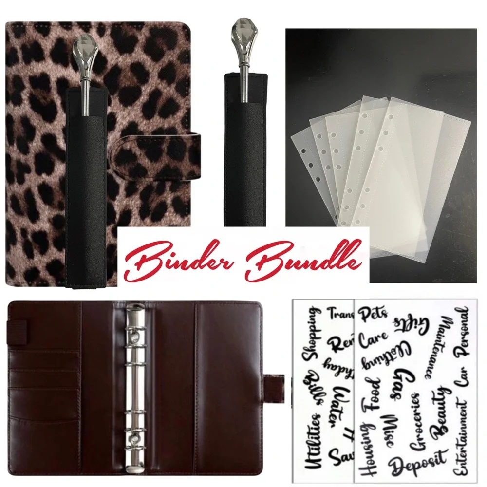 BROWN ANIMAL PRINT A6 Cash Envelope Binder BUNDLE, Cash Envelope Stuffing Method